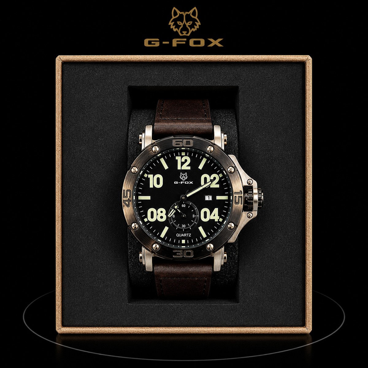 Reloj G-Fox Deportivo Negro con Números Grandes
