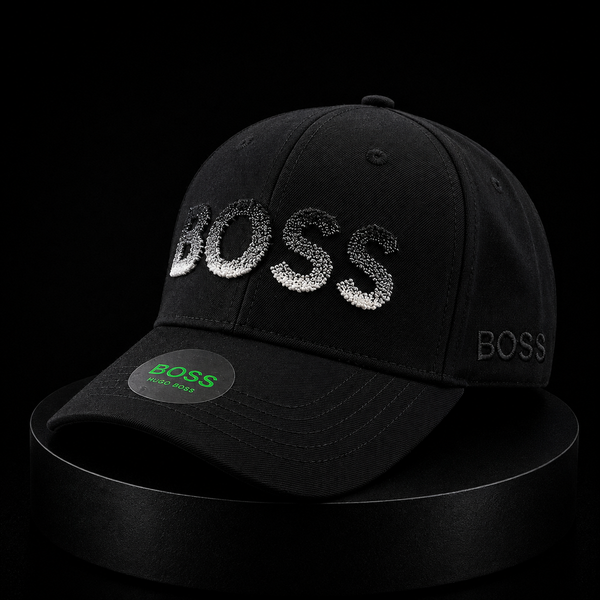 Gorra BOSS Negra con Bordado Frontal