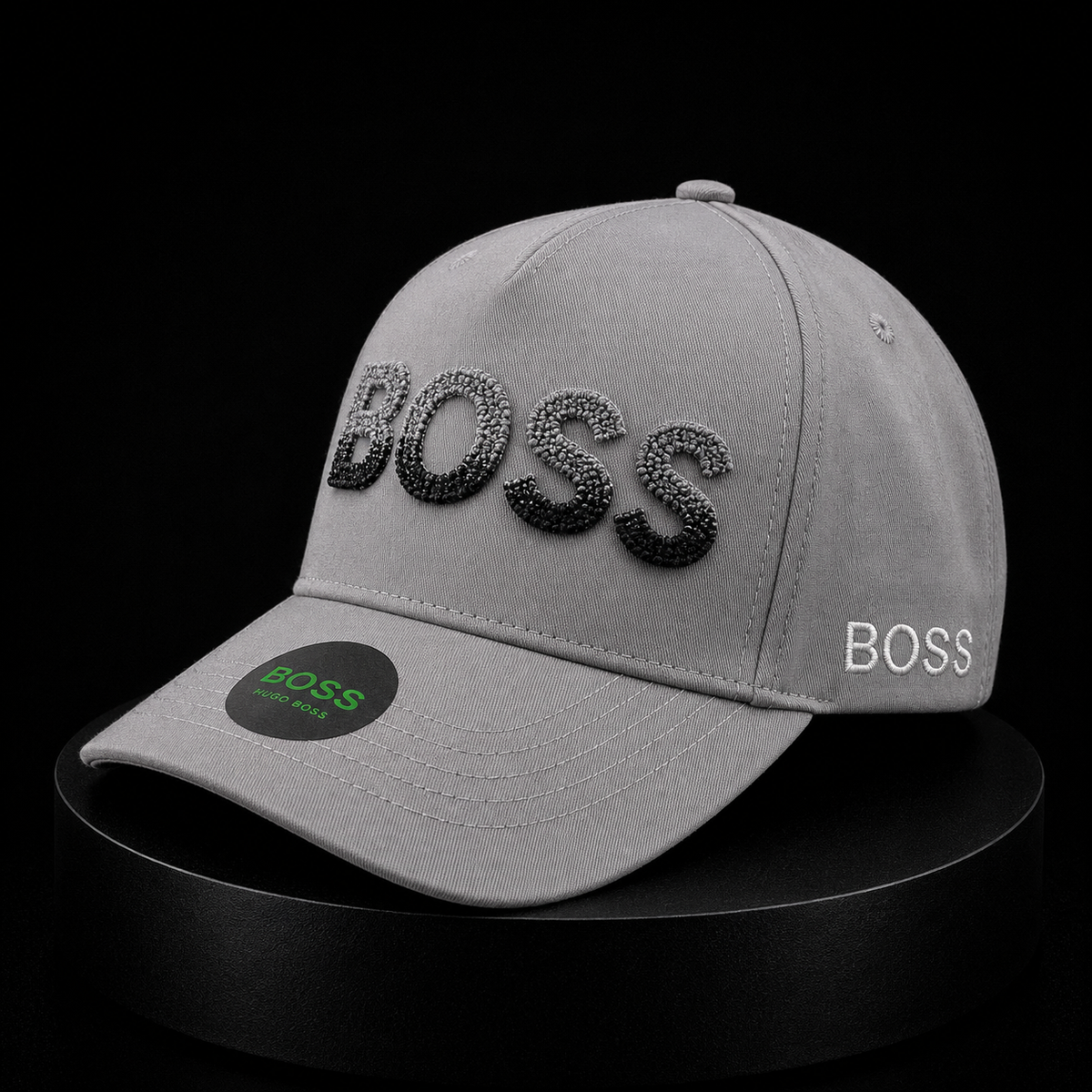 Gorra BOSS Gris con Bordado Frontal Degradado