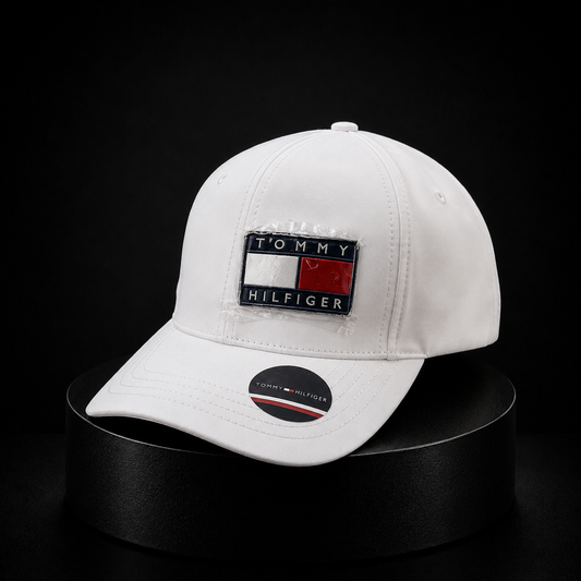 Gorra Tommy Hilfiger Blanca Premium con Logo Frontal Clásico