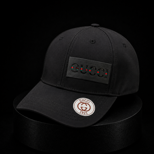 Gorra Gucci Negra Premium con Logo GG Frontal