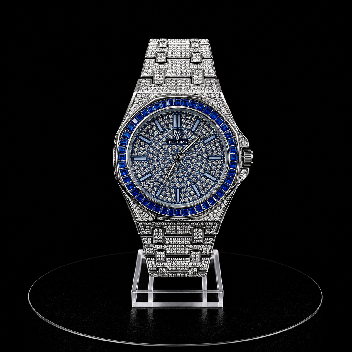 Reloj G-Fox Plateado Ice con Cristales Azules