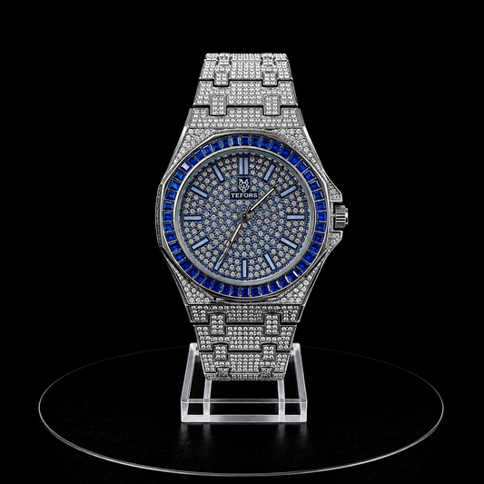 Reloj G-Fox Plateado Ice con Cristales Azules