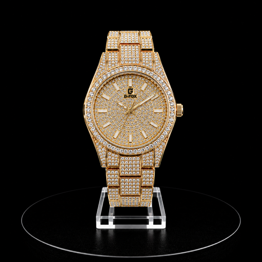 Reloj G-Fox Dorado Ice con Cristales
