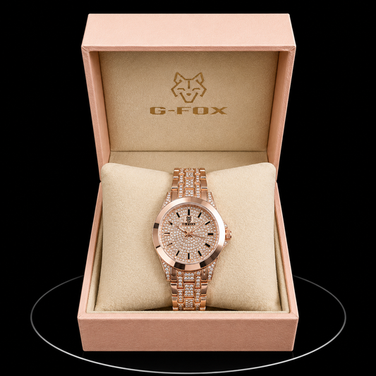 Reloj G-Fox Rose Gold Ice con Brazalete de Cristales