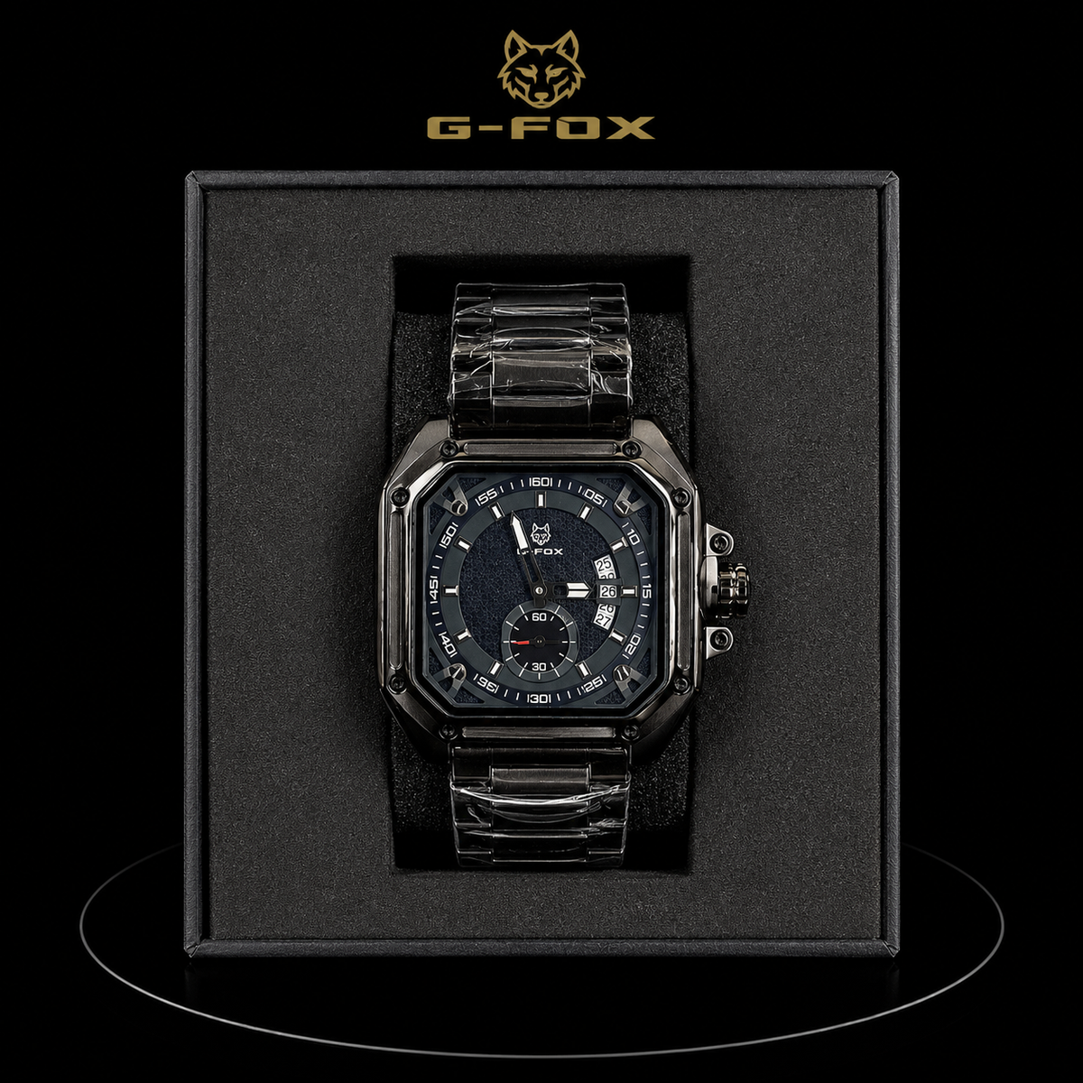 Reloj G-Fox Negro Cuadrado con Esfera Multifunción