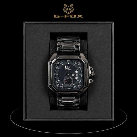 Reloj G-Fox Negro Cuadrado con Esfera Multifunción