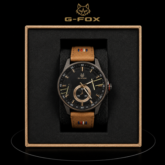 Reloj G-Fox Café Deportivo con Correa Tipo Cuero