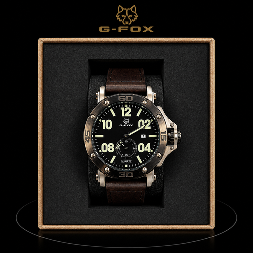 Reloj G-Fox Negro Deportivo con Detalles Naranja
