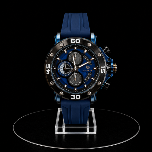 Reloj G-Fox Deportivo Azul con Correa Azul y Detalles Negros