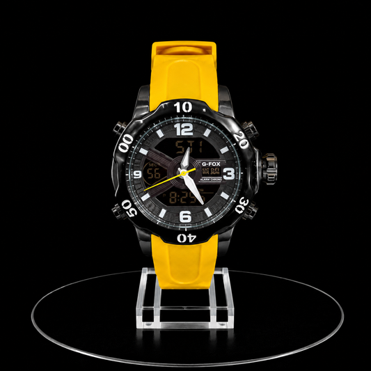 Reloj G-Fox Deportivo Negro y Amarillo Digital-Análogo