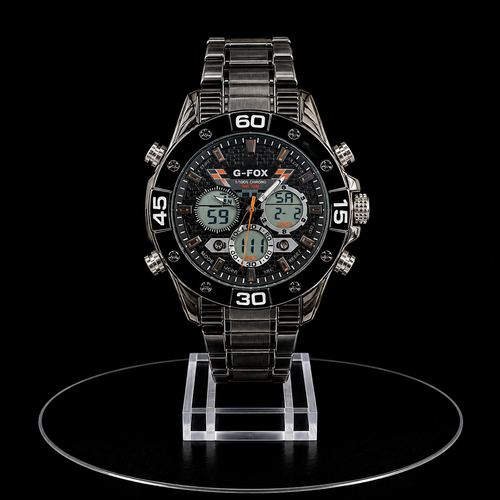 Reloj G-Fox Negro Digital y Análogo con Brazalete Metálico