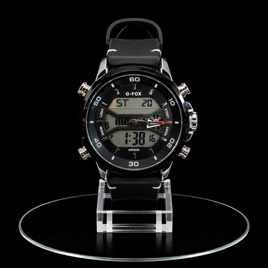Reloj G-Fox Negro Digital-Análogo con Correa Negra