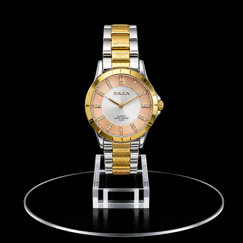 Reloj Razza Dorado con Esfera Clara y Cristales