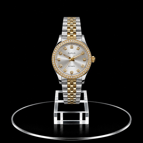 Reloj Baltick Bicolor Plateado y Dorado con Cristales