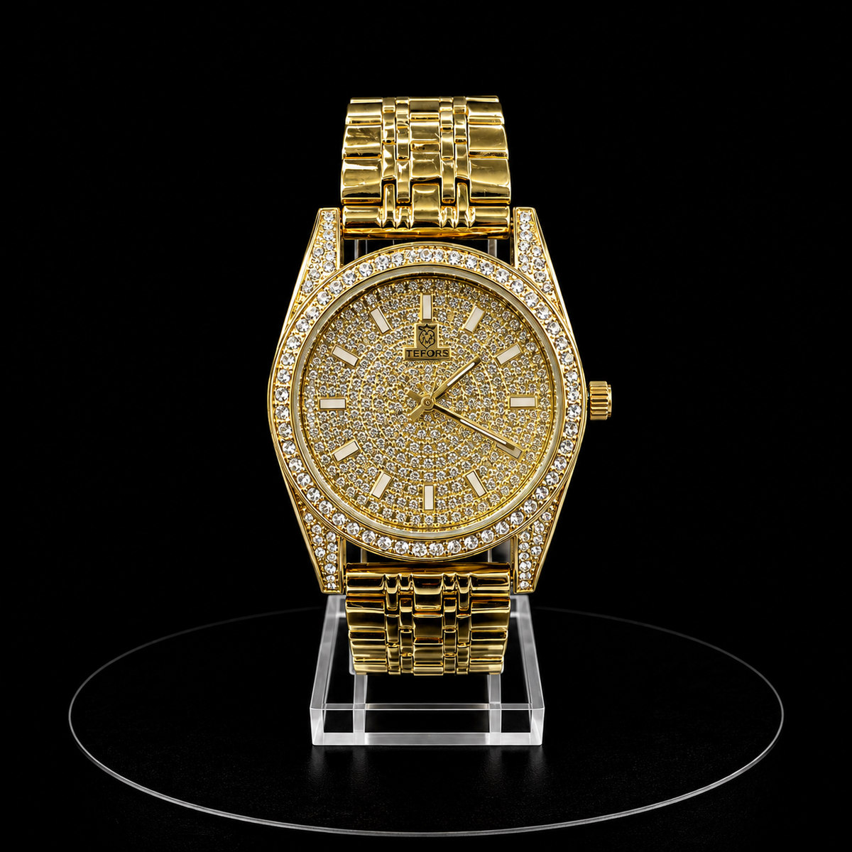 Reloj G-Fox Dorado Ice con Cristales